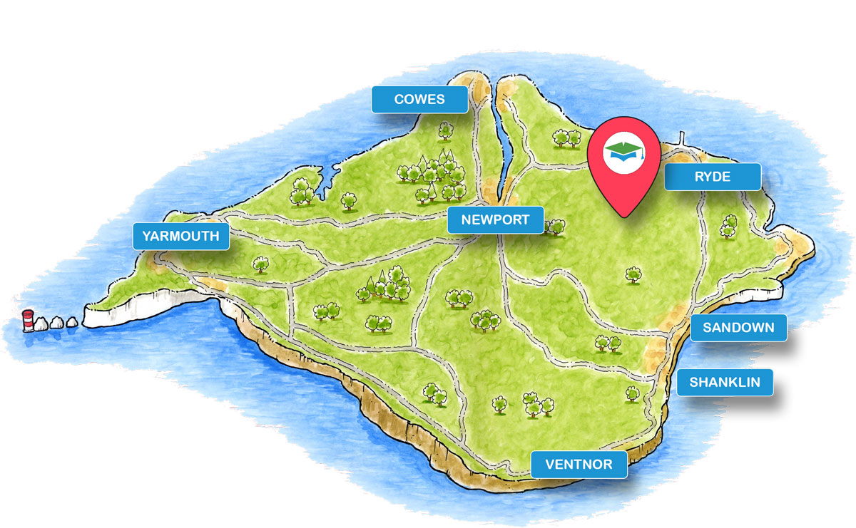 School trip Isle of Wight location map for The Falconry Experience